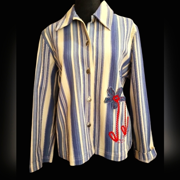 Vintage Sag Harbor Sport Denim Chambray Stripes button up Small - Picture 12 of 12